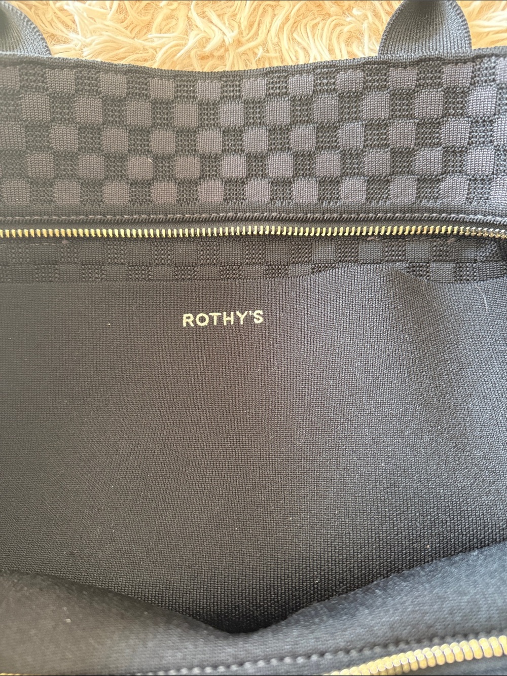 Rothy's Black Checkered Tote Laptop Bag - Picture 2 of 5